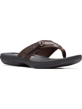 Women's Dark Brown Black Thong Solid Open Toe Breeze Sea Flip-Flop Casual Shoes